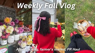 Weekly Fall Vlog #2 ♡ PR haul, farmer's market, apple picking