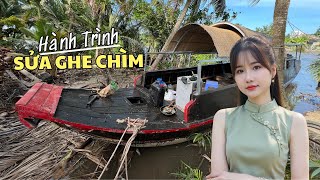 Kiều Thơ Cập Nhật: Kéo Ghe Chìm Đi Sửa Chữa – Hành Trình Hồi Sinh đầy thử thách!