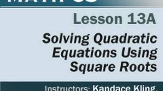 Math 65 - Lesson 13a