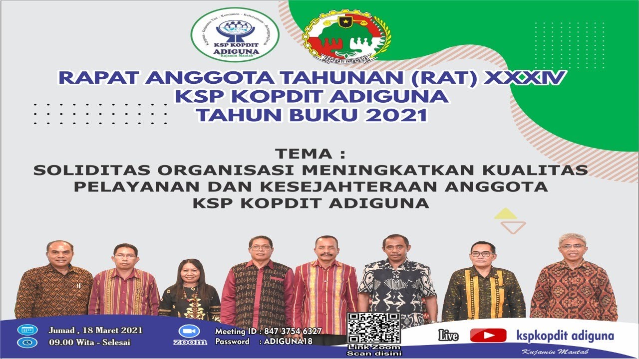 RAPAT ANGGOTA TAHUNAN (RAT) XXXIV KSP KOPDIT ADIGUNA TAHUN BUKU 2021 ...