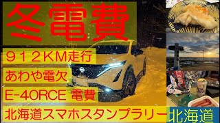 冬 電費 2024 乗り納め？ 北海道 冬のEVの実際 912km走行 e-4ORCE あわや電欠 ARIYA life(アリアな日々)181