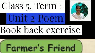 Farmers friend  Book back exercise class 5 term 1 unit 2 poem  Brinda GHS Melpattampakkam