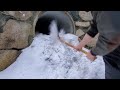 Unclogging Frozen Culvert Ice Dam