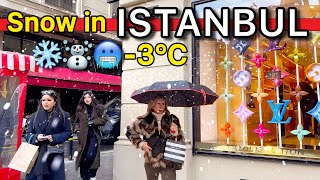 Turkiye 🇹🇷 Istanbu | -3°C Snowy Day Walking Tour ❄️ | Nisantasi Luxury Street |4K