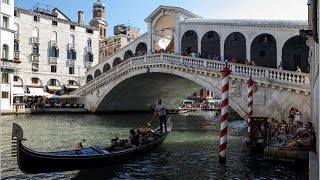 Grand Canal in Venice, Italy from start to end.