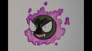Gastly Pokemon Drawing | Ghost type Pokémon drawing & Coloring | Artroid #pokemon #trending #artist