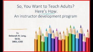 Introduction to the Instructor Development Course
