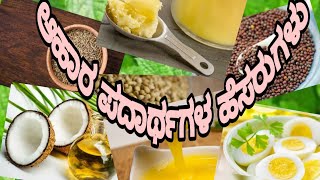 NAMES OF FOOD ITEMS IN KANNADA ಆಹಾರ ಪದಾರ್ಥಗಳ ಹೆಸರುಗಳು