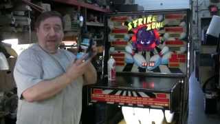 #179 Williams STRIKE ZONE Shuffle Alley with playfield TIP!  TNT Amusements