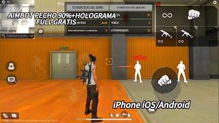 AIMBOT PECHO 90% + HOLOGRAMA FULL iOS IPHONE FREE FIRE 🔴