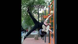 Crazy Human Flag +85kg. Impossible movement