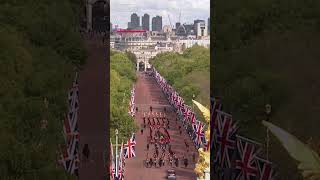 Prince William and Prince Harry walk behind the Queen’s coffin in an echo of Diana’s funeral