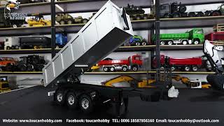 Hercules 1/14 RC Tipper Mechanism Dump Lorry Tractor Trailer, Metal rail and bucket,lifted by screw.