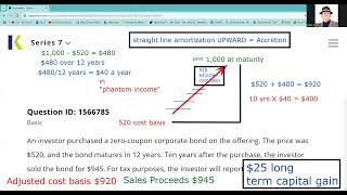 Zero Coupon Bond - Adjusting Cost Basis (Accretion) - Series 7 Exam Prep