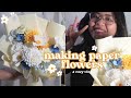 i made a PAPER FLOWER bouquet ✿ craft with me, studio vlog