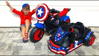 Senya buying a Captain America Bike for Kids .