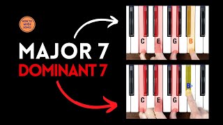 MAJOR 7 vs DOMINANT 7 Chords - one note difference in construction = big difference in sound!