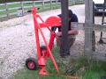 Pulling a steel gate post set in concrete Pulling a steel gate post set in concrete