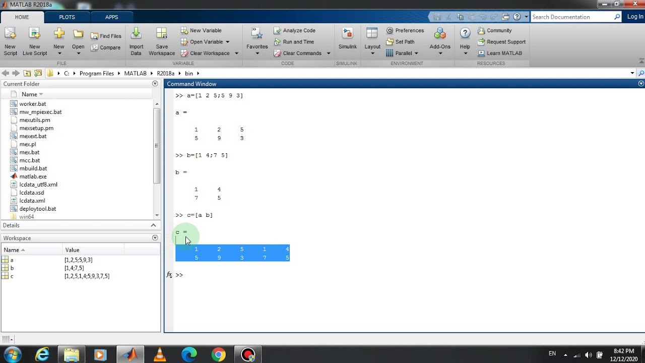 Array Or Matrix Concatenation In Matlab - YouTube