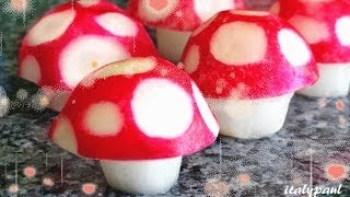 Art In Super Mario's Radish Mushroom | Radish Flowers - Vegetable Carving Garnish
