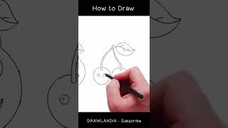 🍒 Fun and Easy Cherry Drawing Tutorial for Kids | Learn How to Draw Fruits!
