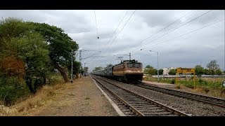 [4K]Honking Bhusawal WAP-4 thunders through through MJBK with HWH bound Azad Hind Express