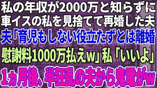 【スカッと感動】私の年収が2000万と知らず車椅子になった私を捨て18歳の愛人と再婚した夫「育児もしない役立たずは離婚w慰謝料も1000万払えｗ」私「いいよ！はい、離婚届け！」→