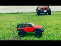 1 10 axial scx10iii jeep wrangler rubicon アキシャルのrcカー、ジープラングラーを走らせてみた！