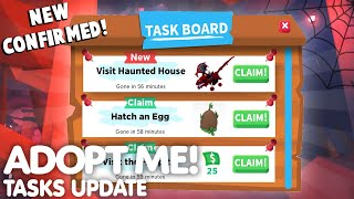 NEW *CONFIRMED* TASKS UPDATE! GET RICH FAST TASK BOARD RELEASE! +HALLOWEEN PETS! ADOPT ME ROBLOX