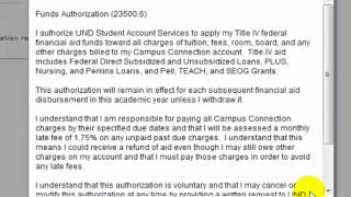 UND Campus Connection - How to accept/decline awards