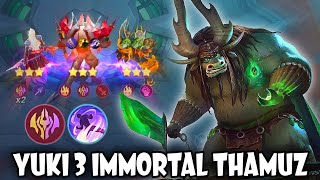 THAMUZ IMMORTAL FULL STACK + YUKI SKILL 3 !! META COMBO !! MAGIC CHESS MOBILE LEGENDS