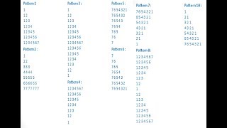 Number Pattern Program in Java Part 1