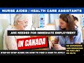 Nurse Aides / Health Care Assistant Jobs In Canada With Free Visa Sponsorships And How To Apply