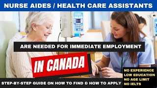 Nurse Aides / Health Care Assistant Jobs In Canada With Free Visa Sponsorships And How To Apply