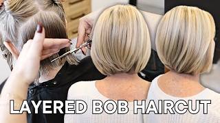 Short Layered Bob Haircut Tutorial | How to Cut Short Hair with Easy Cutting Techniques