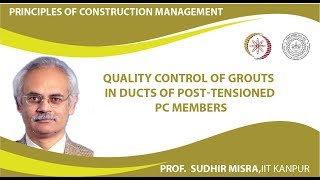 Quality control of grouts in ducts of post-tensioned PC members