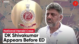 National Herald Case: Karnataka Congress chief DK Shivakumar appears before ED in Delhi