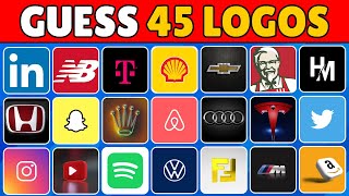 Guess The Logo In 5 Seconds 🥇🍏 45 Famous Logos | Logo Quiz 2024 | Logo Quiz | Chunky Quiz