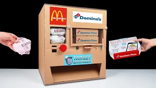 DIY How to Make Dominos Pizza and McDonald's Vending Machine from Cardboard