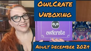 OwlCrate Adult Fantasy December 2024: Fortune's Favor 🏮 OwlCrate Unboxing