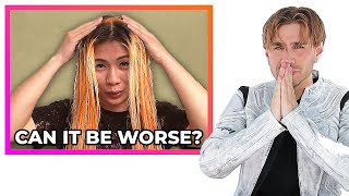 Hairdresser Reacts To Catastrophic Bleach Fails