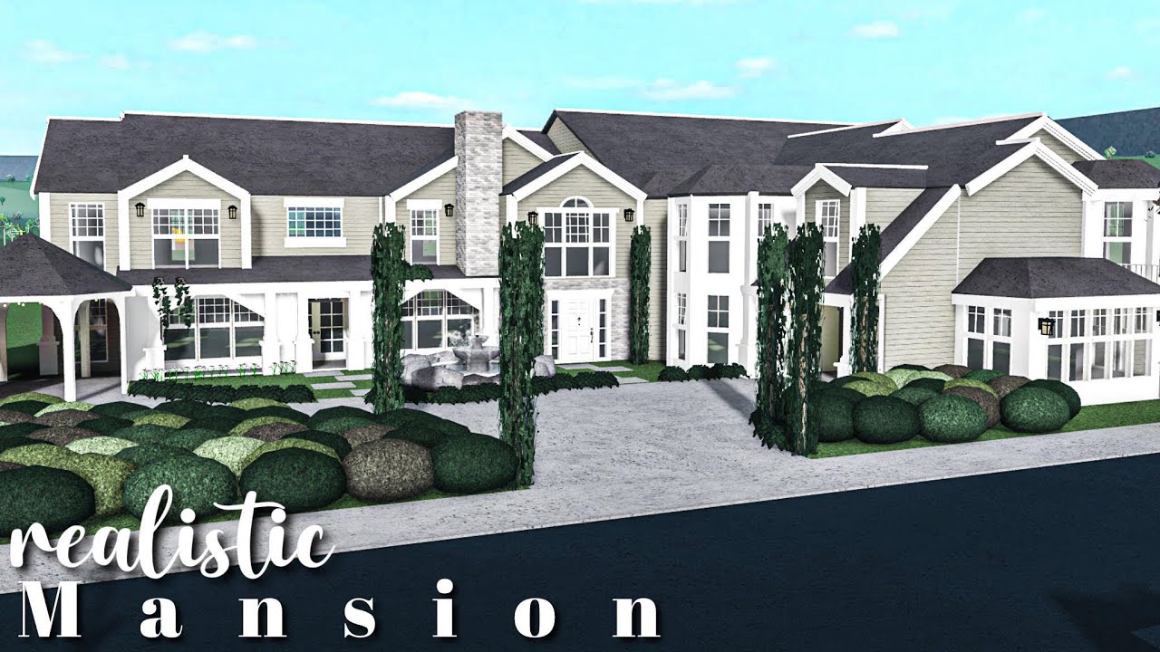 Realistic Suburban Mansion Bloxburg Speedbuild - YouTube