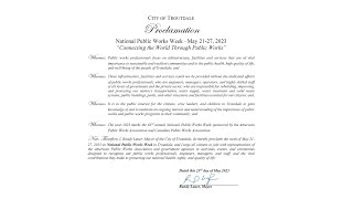 City of Troutdale Proclamation: National Public Works Week