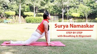 Surya Namaskar Step by Step | Sun Salutation with correct Breathing and Alignment | Bharti Yoga