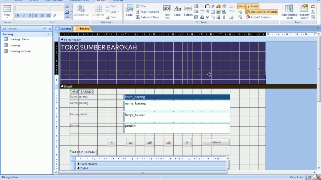 MS ACCESS - TUTORIAL PART 1 - CARA MUDAH MEMBUAT FORM DATABASE TOKO ...