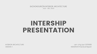 Internship Presentation of Youngblood Creation
