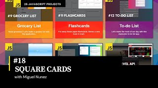 #18 of 25 Beginner Projects - HTML, CSS, & JavaScript - Square Cards ( Template - Responsive )