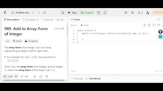 Solving LeetCode Problem | 989: Add to Array-Form of Integer using Java