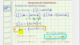 Indefinite Integral (cos(2x))^2 - Power Reducing Substitution