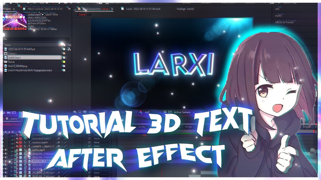 Tutorial Texture 3d Text For After Effect Project File Youtube